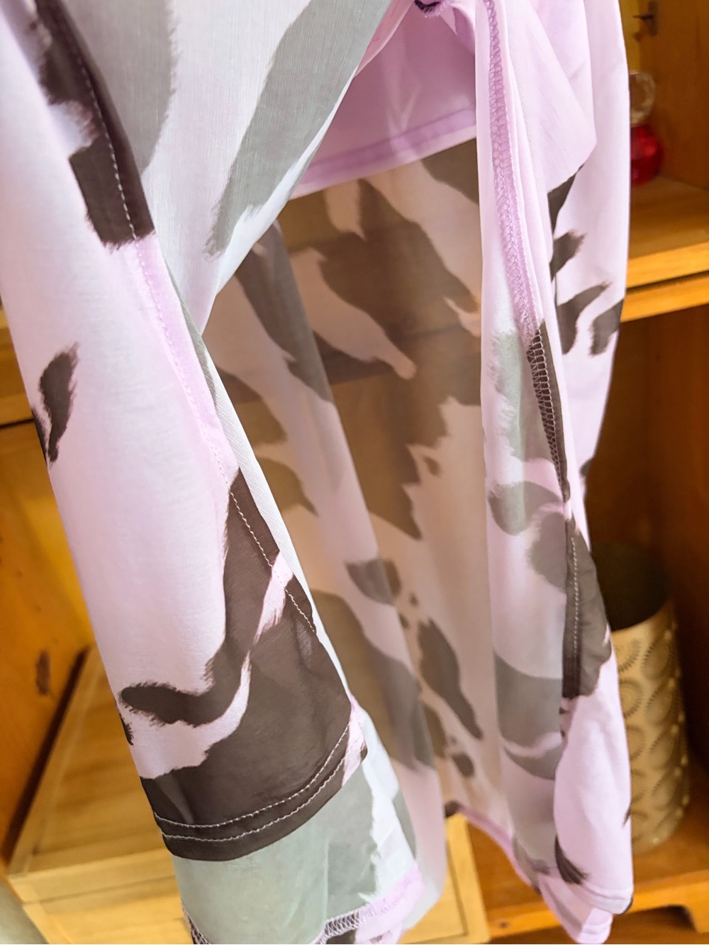 ASOS Lilac Abstract Print Ruffle Midi Dress Side Slit Y2K New Size 6 Fairycore - Picture 6 of 8